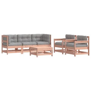 vidaXL Salon de jardin 6 Pièces avec coussins bois massif Douglas