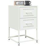 vidaXL Table de chevet blanc 36x39x60 5 cm acier
