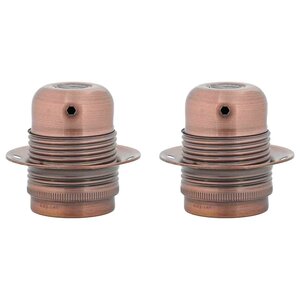 vidaXL Douilles de lampe 2 Pièces bronze rouge E27