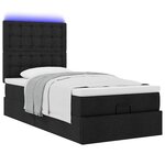 vidaXL Cadre de lit ottoman avec matelas noir 90x190 cm tissu