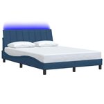 vidaXL Cadre de lit sans matelas Hanko bleu 140x200 cm tissu