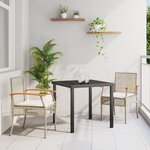 vidaXL Ensemble de Salle à Manger de Jardin de 3 Pièces avec Coussins Beige Rattan Synthétique