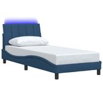 vidaXL Cadre de lit sans matelas Hanko bleu 90x200 cm tissu