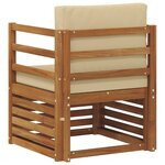 vidaXL Canapé d’extérieur Bois d'acacia massif et polyester Naturel