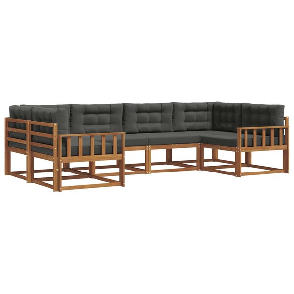 vidaXL Ensemble de canapés d'extérieur 6 pc Naturel et Anthracite