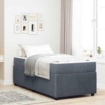 vidaXL Cadre de lit avec matelas Gris foncé 90 x 190 cm Velours