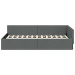 vidaXL Cadre de lit d'angle Gris foncé 90 cm x 190 cm Velours
