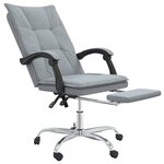 Chaise fauteuil siège pivotante de inclinable de bureau informatique étude clair tissu gris 02_0024236
