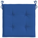 vidaXL Coussins de chaise de jardin lot de 2 bleu royal 50x50x4 cm