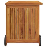 vidaXL Boîte de rangement de jardin avec roues 60x50x58 cm Bois acacia