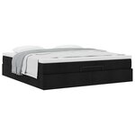 VidaXL Cadre de lit ottoman avec matelas noir 160x200 cm tissu