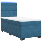 vidaXL Sommier à lattes de lit avec matelas bleu 90x190 cm velours