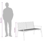 vidaXL Banc de jardin noir 113x79x75 cm en poly rotin