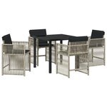 vidaXL Ensemble de salle à manger pour jardin 5 Pièces Gris clair