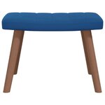 vidaXL Chaise de relaxation avec repose-pied Bleu Velours