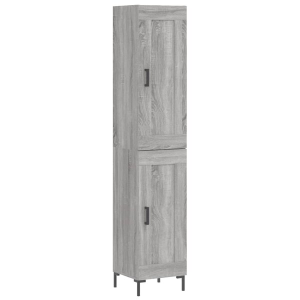 vidaXL Buffet haut Sonoma gris 34 5x34x180 cm Bois d'ingénierie