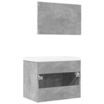 vidaXL Ensemble de meubles de salle de bain 3 Pièces gris béton