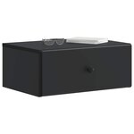 vidaXL Cabinet de chevet mural avec tiroir Noir 49 x 34 5 x 20 cm