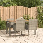vidaXL Ensemble à manger de jardin 5 Pièces coussins gris résine tressée