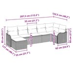 vidaXL Ensemble de canapé de jardin avec coussin 7 Pièces Noir Poly rotin