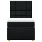 vidaXL Sommier à lattes de lit avec matelas Noir 100x200 cm Tissu