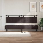 vidaXL Tête de lit suspendue Avec lumière LED Marron foncé Tissu