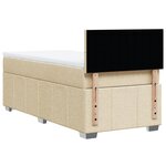 vidaXL Sommier à lattes de lit avec matelas Crème 90x200 cm Tissu