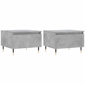 vidaXL Tables basses 2 Pièces gris béton 50x46x35 cm bois d'ingénierie
