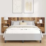 vidaXL Tête de lit avec armoire 3 Pièces Bois Ancien Bois d'ingénierie