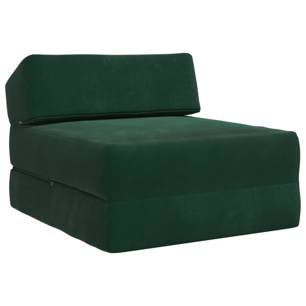 vidaXL Canapé-lit pliable Vert foncé 60 x 70 x 41 cm Tissu