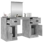 vidaXL Coiffeuse avec miroir gris béton 130x50x132 5 cm