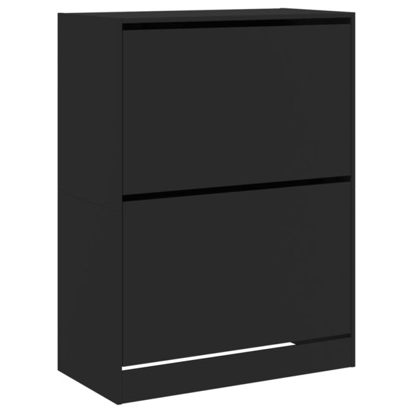 vidaXL Armoire à chaussures 2 tiroirs rabattables noir 80x42x108 cm