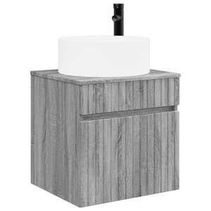 vidaXL Meuble de lavabo mural Sonoma gris 49 x 44 5 x 65 5 cm