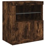 vidaXL Buffet avec lumières LED chêne fumé 181 5x37x67 cm