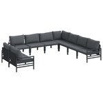vidaXL Ensemble de canapé de jardin 9 Pièces Anthracite Acier