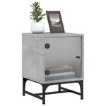 vidaXL Tables de chevet et portes vitrées 2 Pièces gris béton 35x37x50 cm