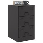 vidaXL Table de chevet noir 34 5x39x62 cm acier