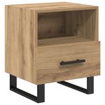 vidaXL Cabinet de chevet avec tiroir Chêne artisanal 40 x 35 x 47 5 cm
