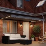 vidaXL Cadre de store manuel avec LEDs Anthracite 4 5 × 3 5 m