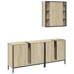 vidaXL Ensemble d'armoires de salle de bain 3 Pièces chêne sonoma