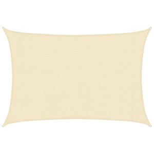 vidaXL Voile d'ombrage 160 g/m² Crème 3x4 5 m PEHD