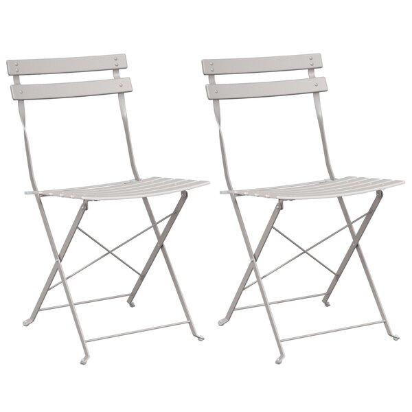 vidaXL Chaises d'extérieur Beige Métal Standard Pliable