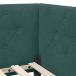 vidaXL Cadre de lit d'angle Vert foncé 90 x 190 cm Velours