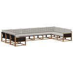 vidaXL Ensemble de canapés d'extérieur 10 pc Naturel et gris clair