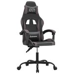 vidaXL Chaise de jeu pivotante Noir et gris Similicuir