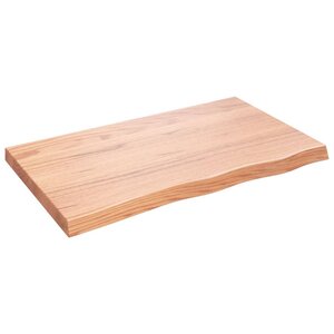 vidaXL Dessus de table marron clair bois chêne massif traité