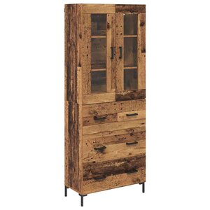 vidaXL Haut Armoire avec tiroir 2 Pièces Bois ancien Bois d'ingénierie
