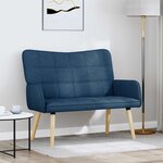 vidaXL Sofa 2 places Bleu 115 x 61 x 87 cm Tissu
