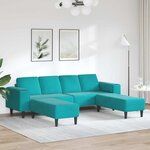 Ensemble de Canapés 3 Pièces Turquoise Velours