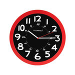 Q-connect horloge murale - Plastique - Diamètre 30 cm - Rouge